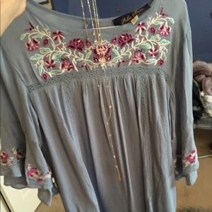 Francesca’s Light Blue Flowy Dress